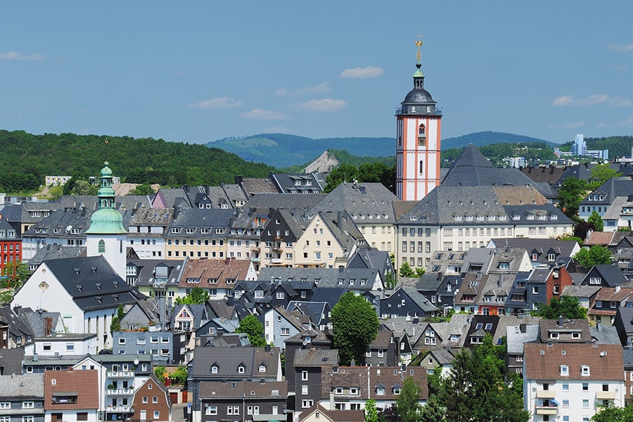 Panoramic view of the Oberstadt in Siegen